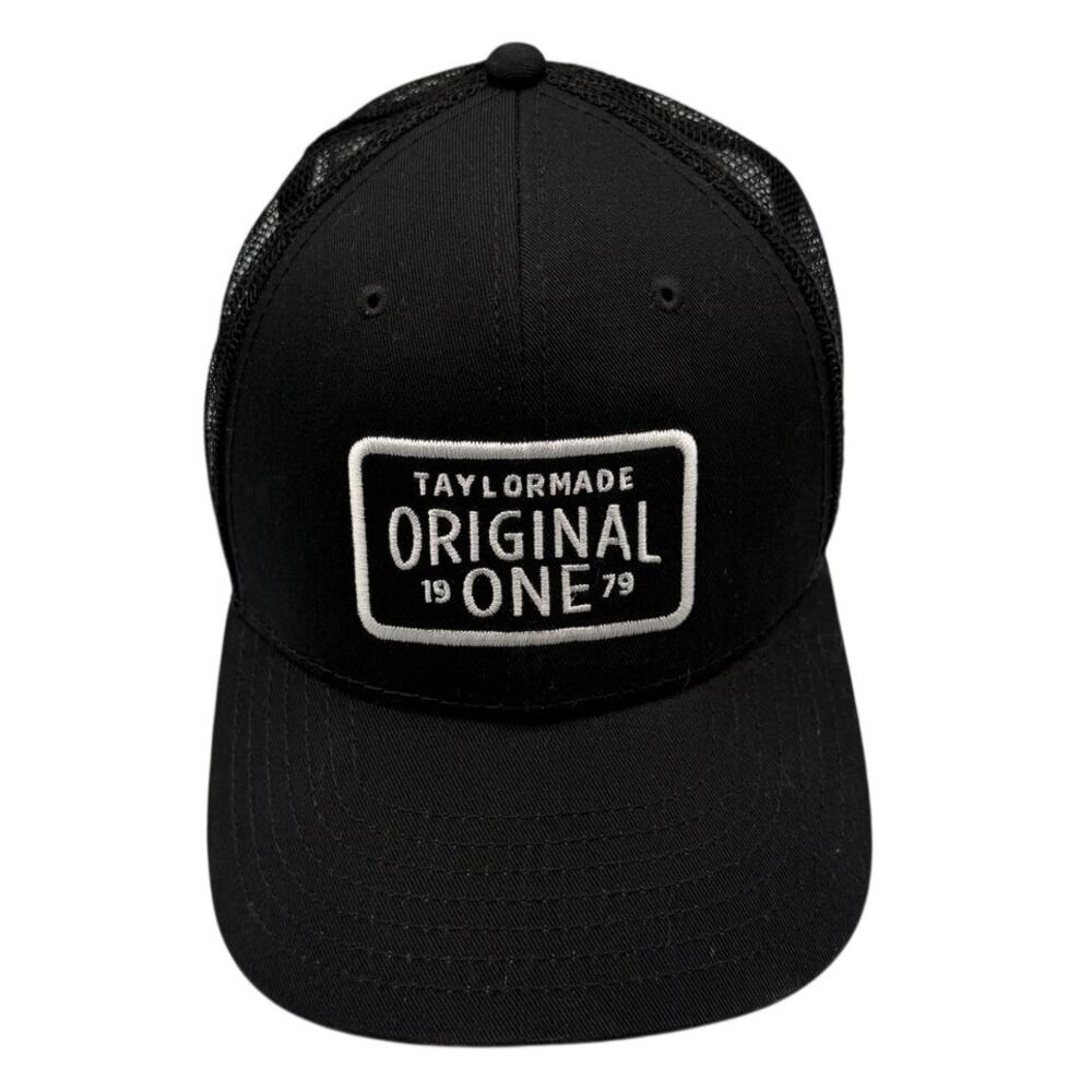Taylormade Golf Hat Black Mesh Trucker Cap Snapback OSFM Adjustable